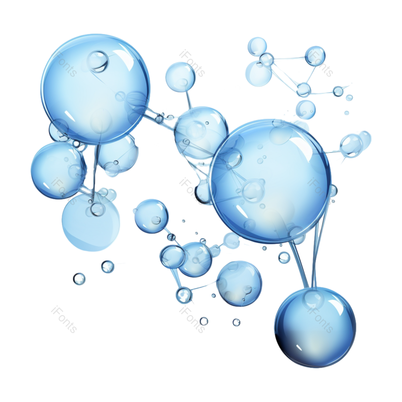 科技图片,科学元素,蓝色背景PNG,分子结构免抠素材